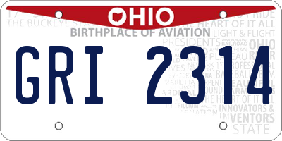 OH license plate GRI2314