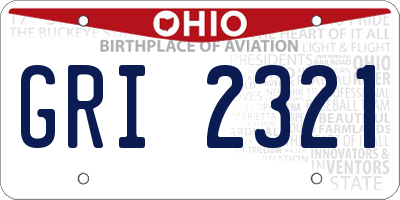 OH license plate GRI2321