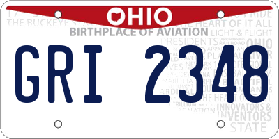 OH license plate GRI2348