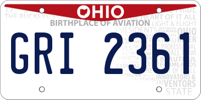 OH license plate GRI2361