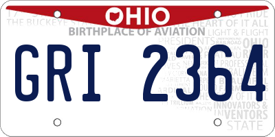 OH license plate GRI2364