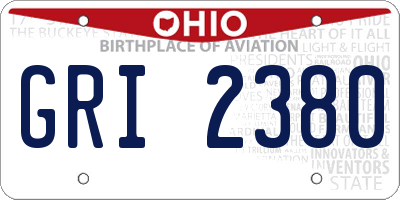 OH license plate GRI2380