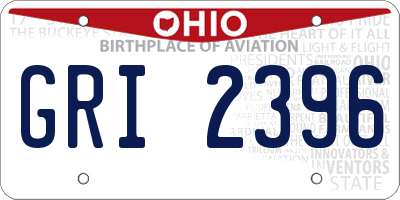OH license plate GRI2396