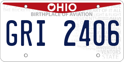 OH license plate GRI2406
