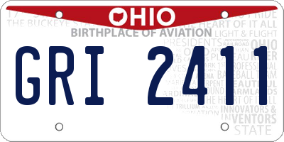 OH license plate GRI2411