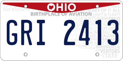 OH license plate GRI2413