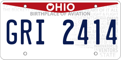 OH license plate GRI2414