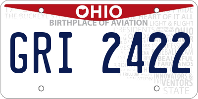 OH license plate GRI2422