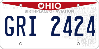OH license plate GRI2424