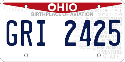 OH license plate GRI2425