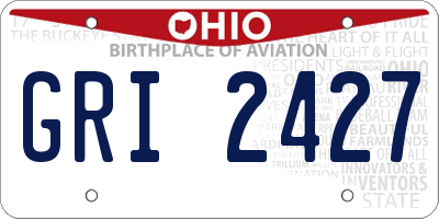 OH license plate GRI2427