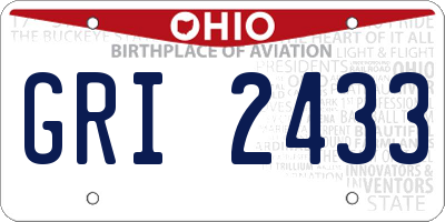 OH license plate GRI2433