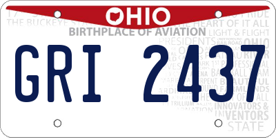 OH license plate GRI2437