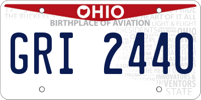 OH license plate GRI2440
