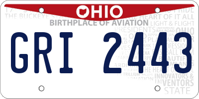 OH license plate GRI2443