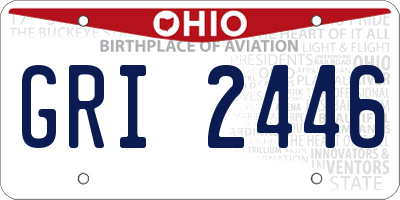 OH license plate GRI2446