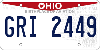 OH license plate GRI2449