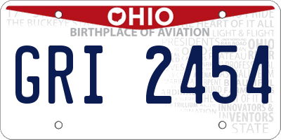 OH license plate GRI2454
