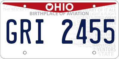 OH license plate GRI2455