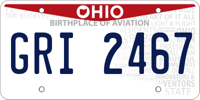 OH license plate GRI2467
