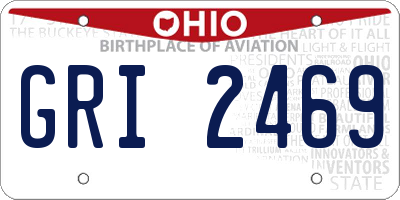 OH license plate GRI2469