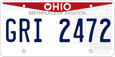 OH license plate GRI2472