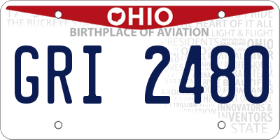 OH license plate GRI2480