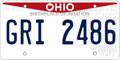 OH license plate GRI2486