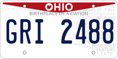 OH license plate GRI2488