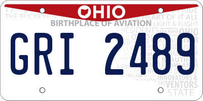 OH license plate GRI2489