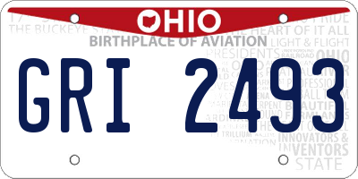 OH license plate GRI2493