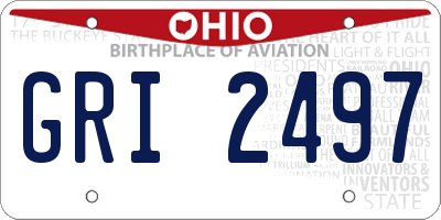 OH license plate GRI2497
