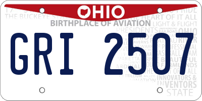 OH license plate GRI2507