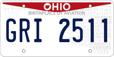 OH license plate GRI2511