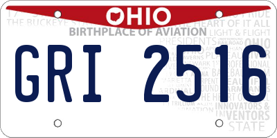 OH license plate GRI2516