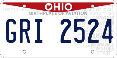 OH license plate GRI2524