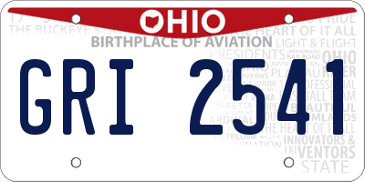 OH license plate GRI2541