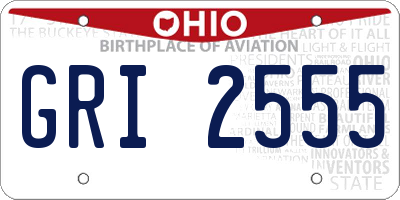 OH license plate GRI2555