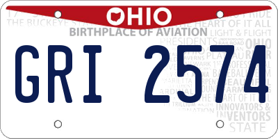OH license plate GRI2574