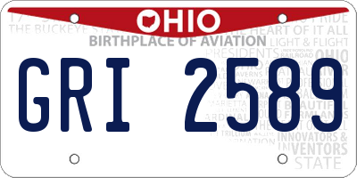 OH license plate GRI2589