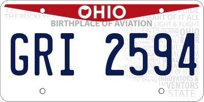 OH license plate GRI2594