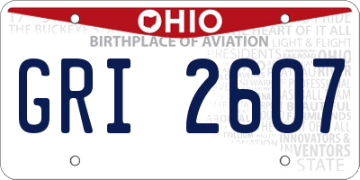 OH license plate GRI2607