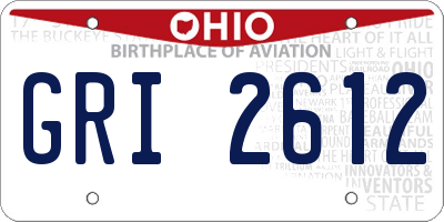 OH license plate GRI2612
