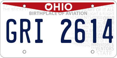 OH license plate GRI2614