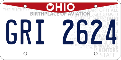 OH license plate GRI2624