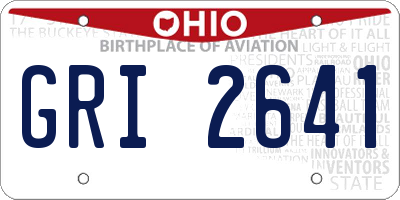 OH license plate GRI2641