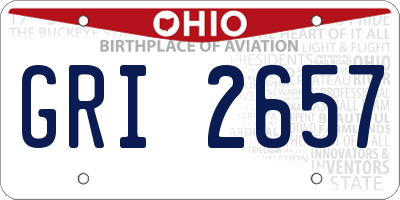 OH license plate GRI2657