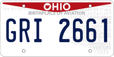 OH license plate GRI2661