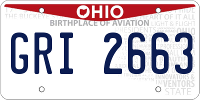 OH license plate GRI2663