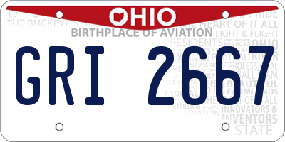 OH license plate GRI2667